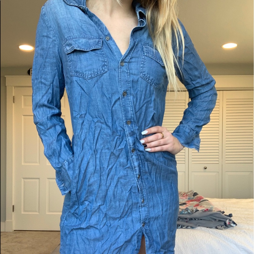 DENIM DRESS WITH POCKETS